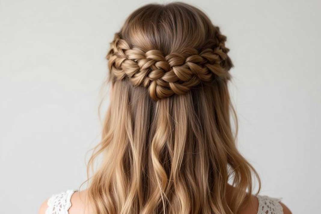 Cute Braided Hairstyles Half Up Braided Crown