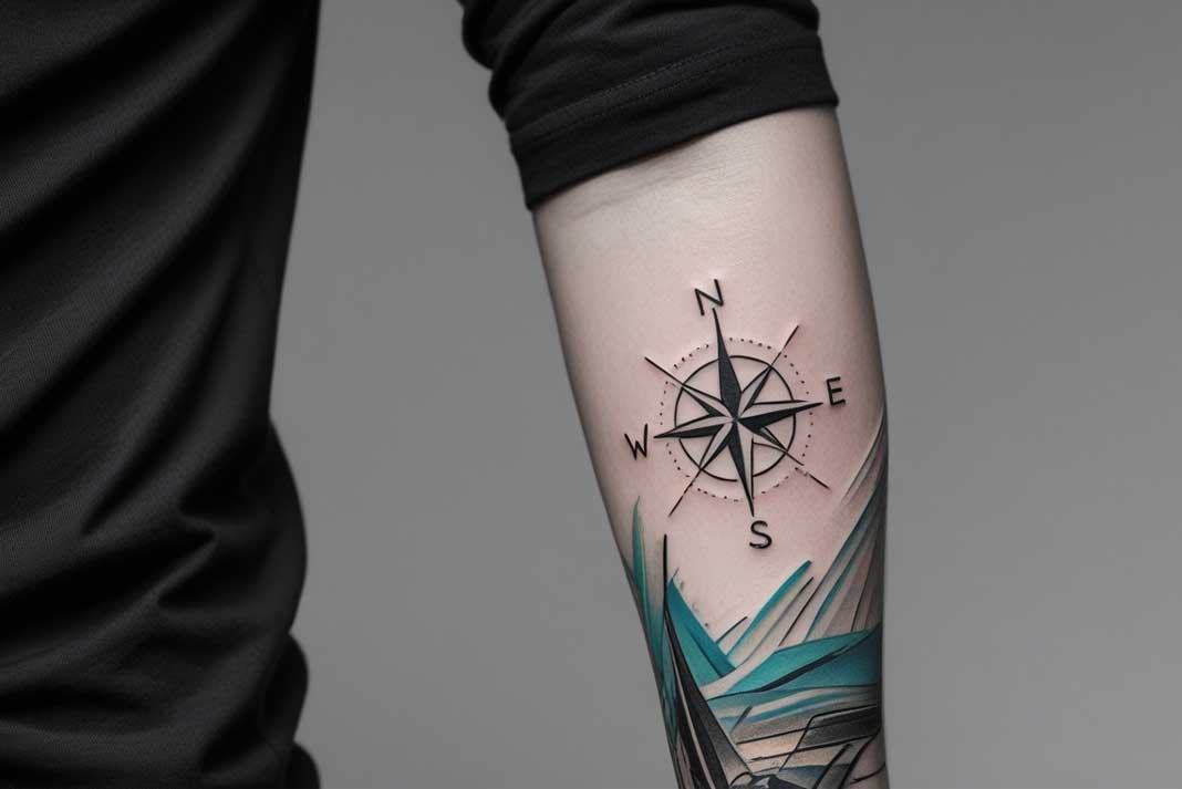 Minimalist Compass Tattoo