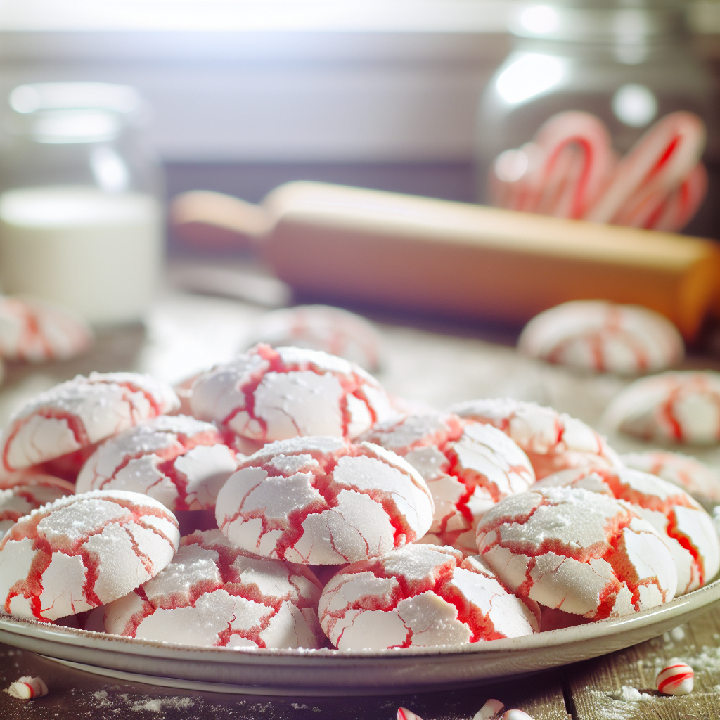 Candy Cane Crinkle Cookies